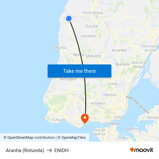 Aranha (Rotunda) to ENIDH map