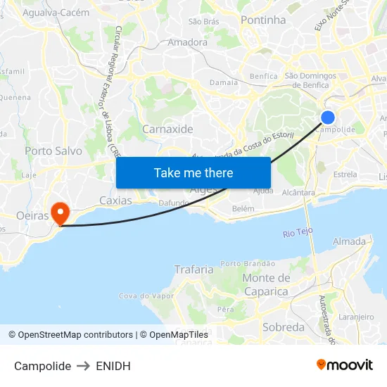 Campolide to ENIDH map