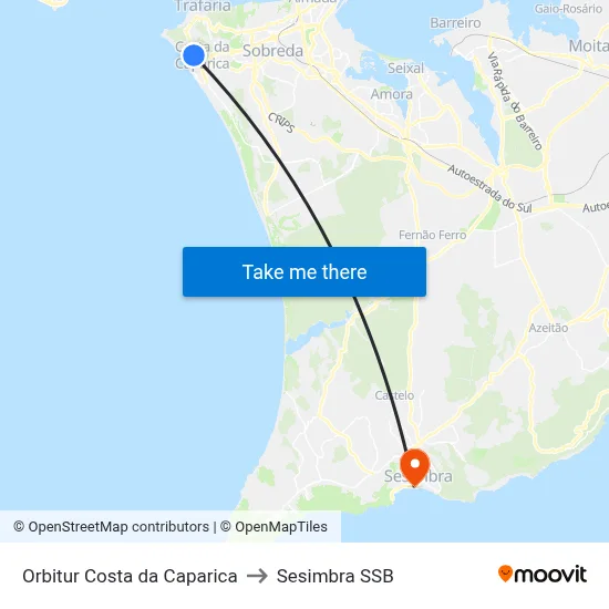 Orbitur Costa Da Caparica to Sesimbra SSB map