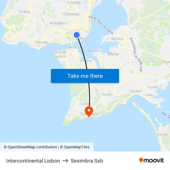Intercontinental Lisbon to Sesimbra Ssb map