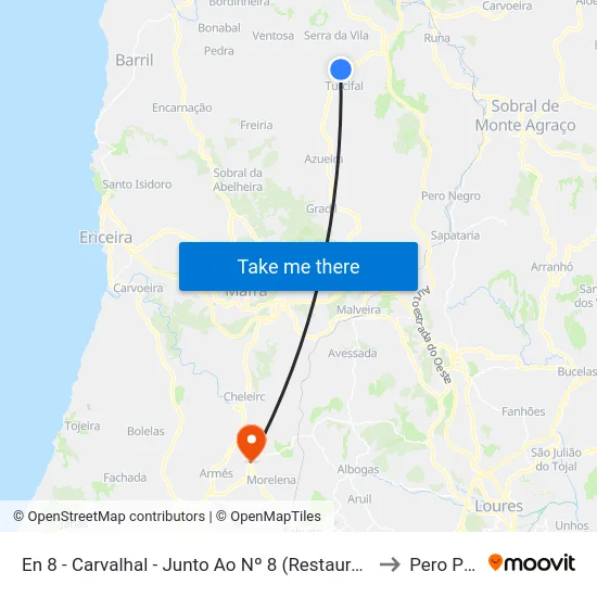En 8 - Carvalhal - Junto Ao Nº 8 (Restaurante Santinho ) Capa Rosa to Pero Pinheiro map