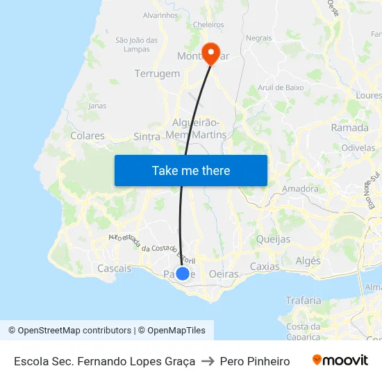 Escola Sec. Fernando Lopes Graça to Pero Pinheiro map