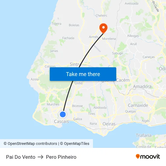 Pai Do Vento to Pero Pinheiro map