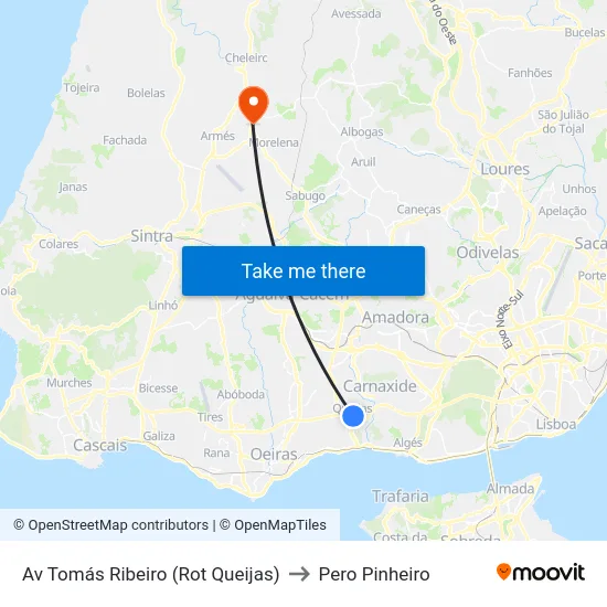 Av Tomás Ribeiro (Rot Queijas) to Pero Pinheiro map