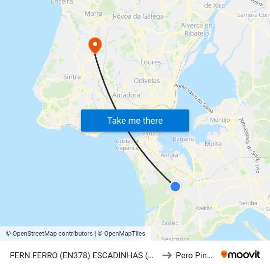 FERN FERRO (EN378) ESCADINHAS (R ESCOLA) to Pero Pinheiro map