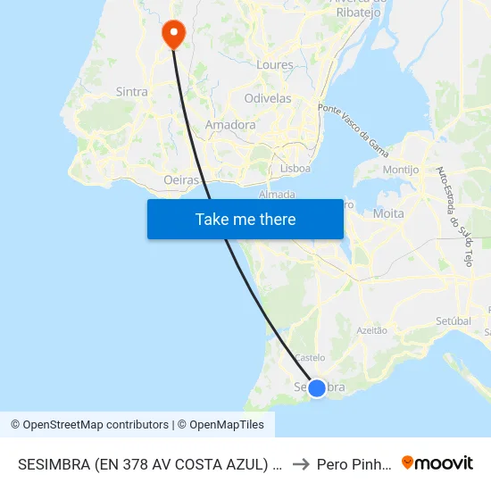SESIMBRA (EN 378 AV COSTA AZUL) ESCOLA to Pero Pinheiro map