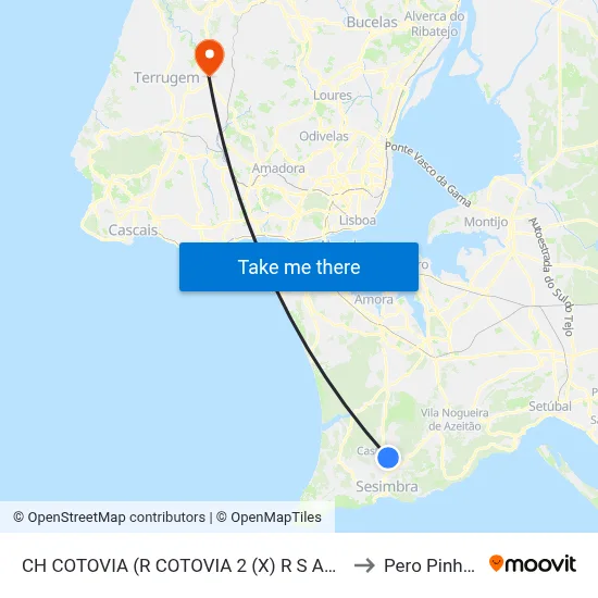 CH COTOVIA (R COTOVIA 2 (X) R S ANDREA) to Pero Pinheiro map