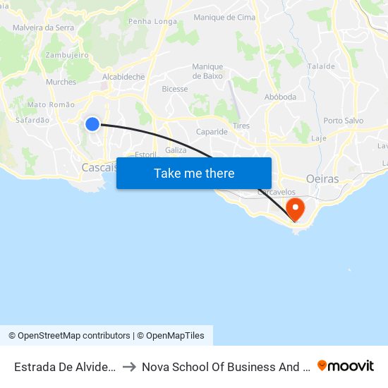 Estrada De Alvide - Largo to Nova School Of Business And Economics map