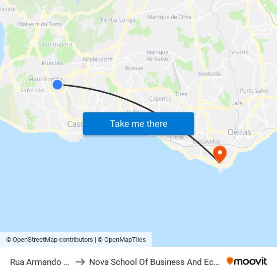 Rua Armando Villar to Nova School Of Business And Economics map