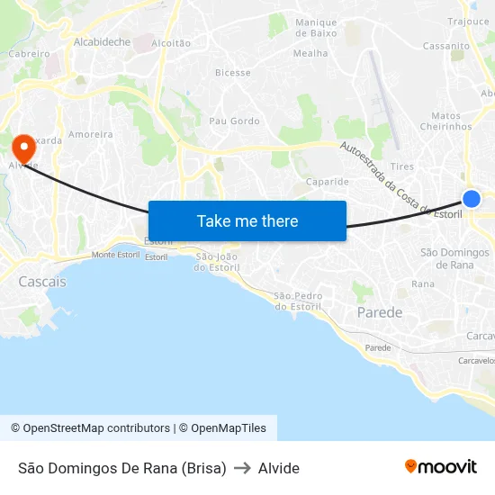 São Domingos De Rana (Brisa) to Alvide map