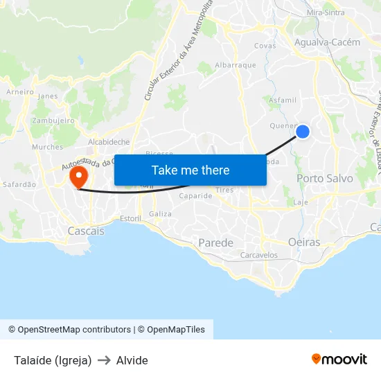 Talaíde (Igreja) to Alvide map