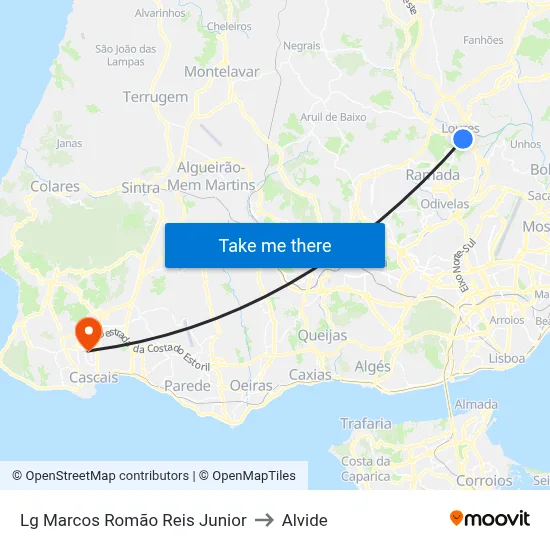 Lg Marcos Romão Reis Junior to Alvide map