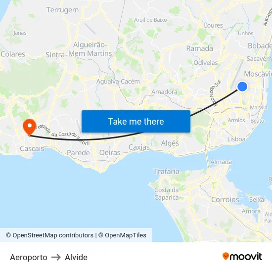 Aeroporto to Alvide map