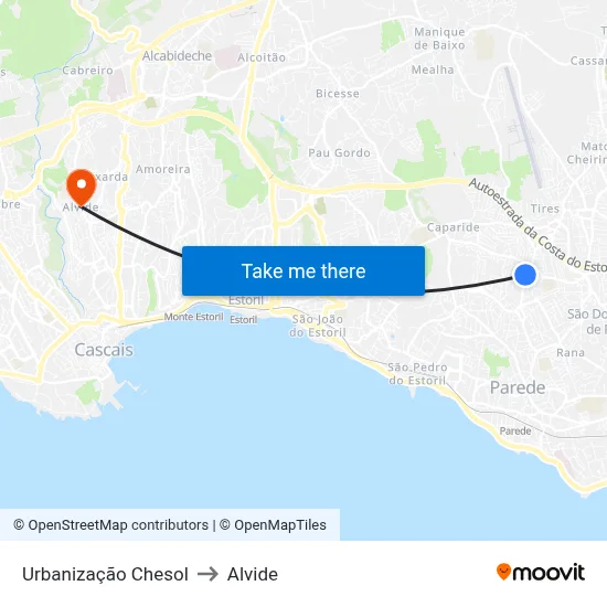 Urbanização Chesol to Alvide map
