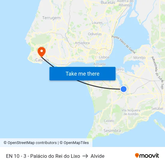 EN 10 - 3 - Palácio do Rei do Lixo to Alvide map