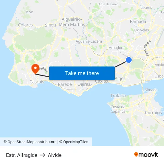 Estr. Alfragide to Alvide map