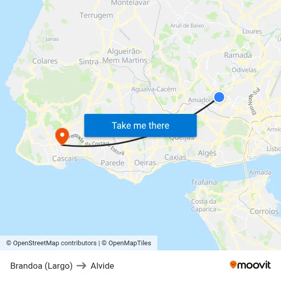 Brandoa (Largo) to Alvide map