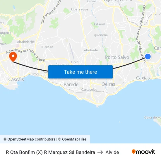 R Qta Bonfim (X) R Marquez Sá Bandeira to Alvide map
