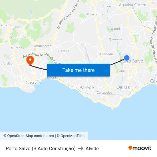 Porto Salvo (B Auto Construção) to Alvide map
