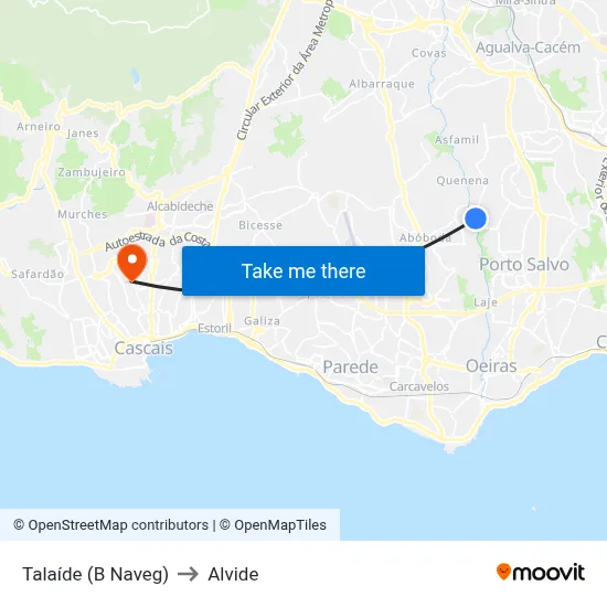 Talaíde (B Naveg) to Alvide map