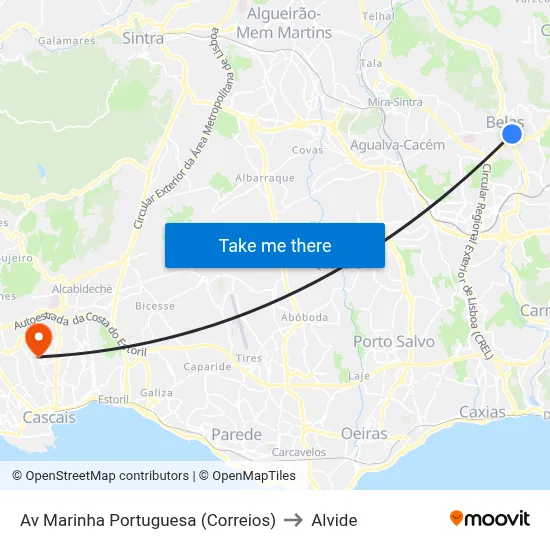 Av Marinha Portuguesa (Correios) to Alvide map