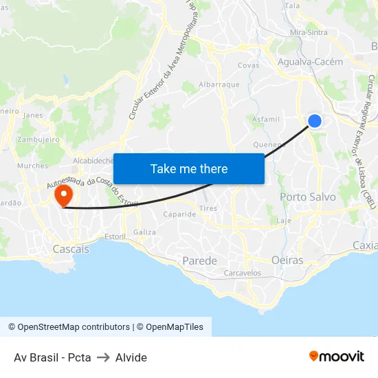 Av Brasil - Pcta to Alvide map
