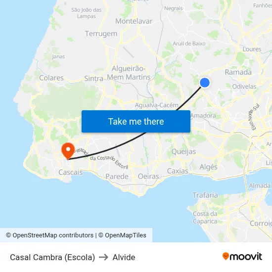 Casal Cambra (Escola) to Alvide map