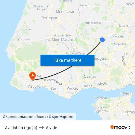 Av Lisboa (Igreja) to Alvide map