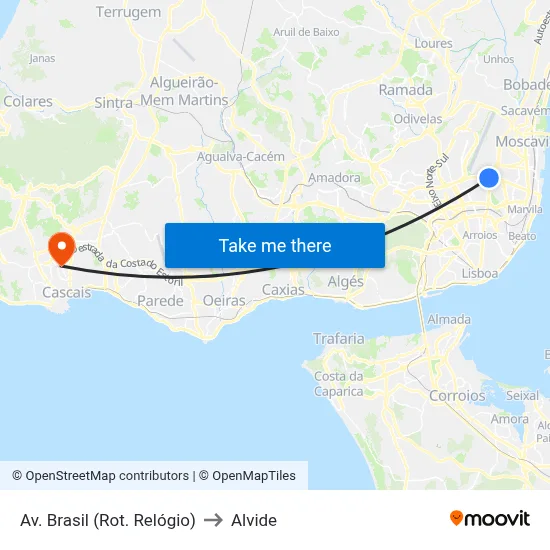 Av. Brasil (Rot. Relógio) to Alvide map