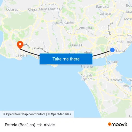 Estrela (Basílica) to Alvide map