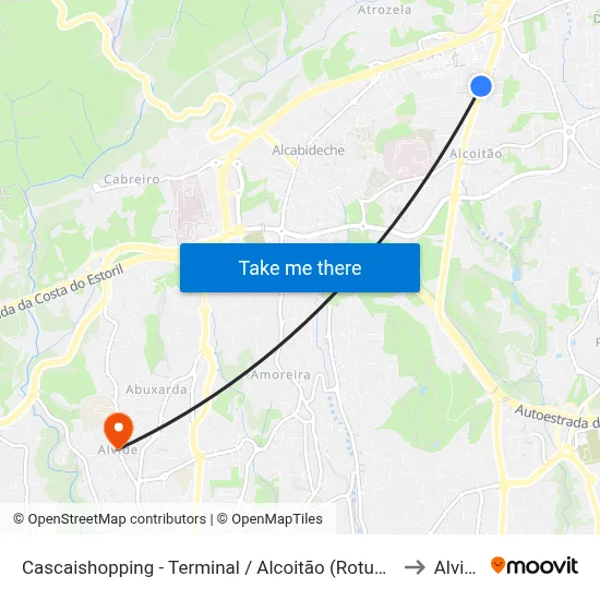 Cascaishopping - Terminal / Alcoitão (Rotunda) to Alvide map