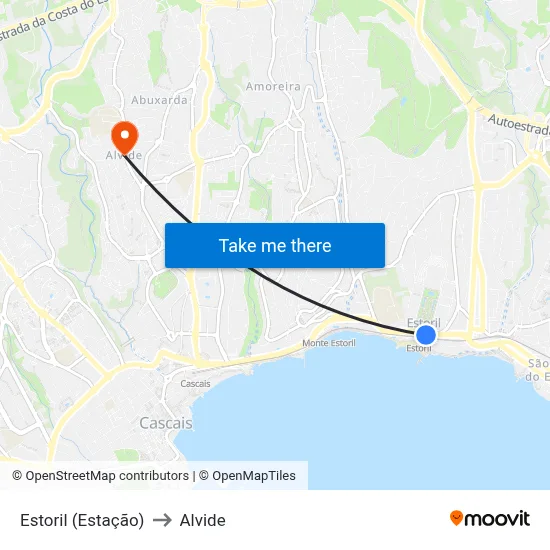 Estoril (Estação) to Alvide map