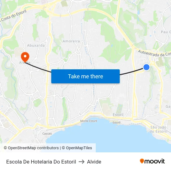 Escola De Hotelaria Do Estoril to Alvide map