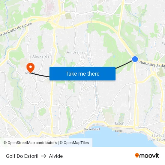 Golf Do Estoril to Alvide map