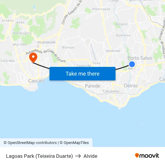 Lagoas Park (Teixeira Duarte) to Alvide map