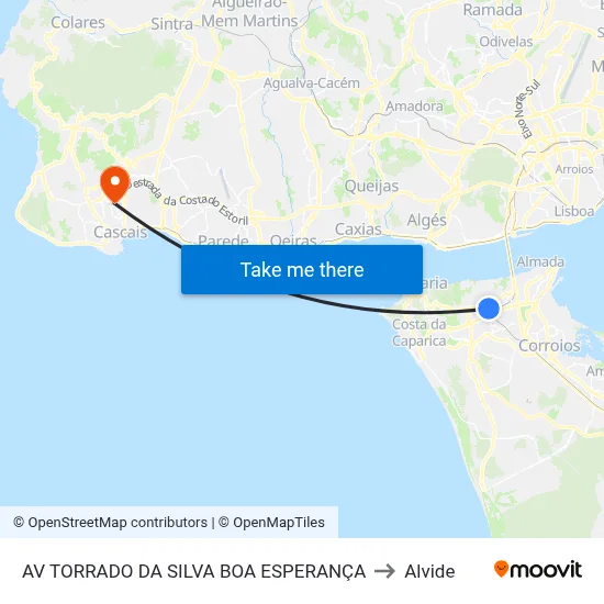 AV TORRADO DA SILVA BOA ESPERANÇA to Alvide map