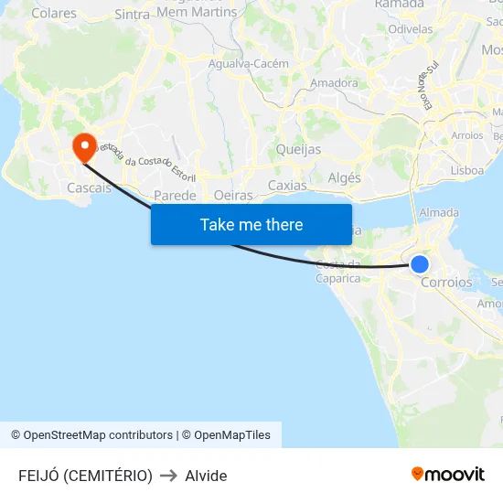 FEIJÓ (CEMITÉRIO) to Alvide map