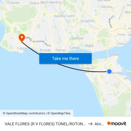 VALE FLORES (R V FLORES) TÚNEL/ROTUNDA to Alvide map