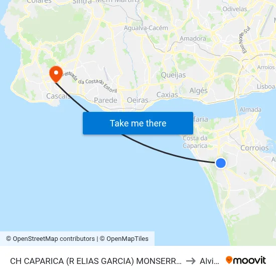 CH CAPARICA (R ELIAS GARCIA) MONSERRATE to Alvide map