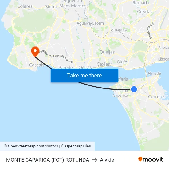 MONTE CAPARICA (FCT) ROTUNDA to Alvide map
