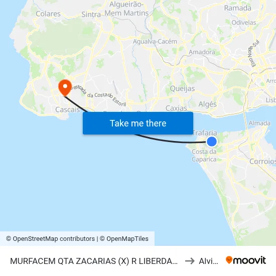 MURFACEM QTA ZACARIAS (X) R LIBERDADE to Alvide map