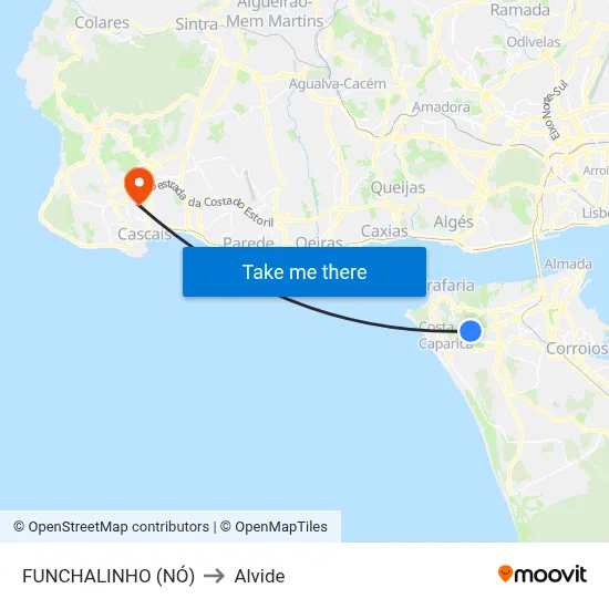 FUNCHALINHO (NÓ) to Alvide map