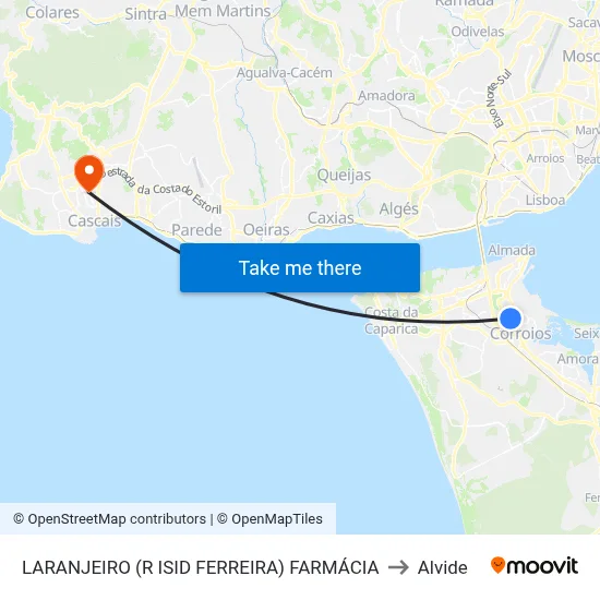 LARANJEIRO (R ISID FERREIRA) FARMÁCIA to Alvide map