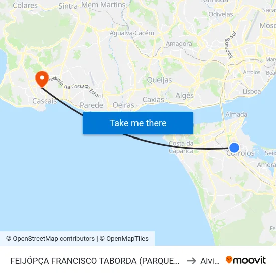 FEIJÓPÇA FRANCISCO TABORDA (PARQUE/ROT) to Alvide map