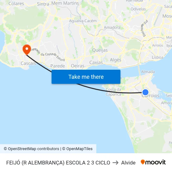 FEIJÓ (R ALEMBRANÇA) ESCOLA 2 3 CICLO to Alvide map