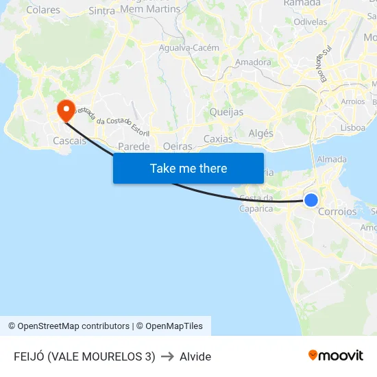 FEIJÓ (VALE MOURELOS 3) to Alvide map