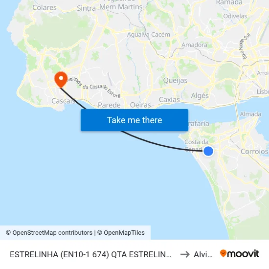 ESTRELINHA (EN10-1 674) QTA ESTRELINHA to Alvide map
