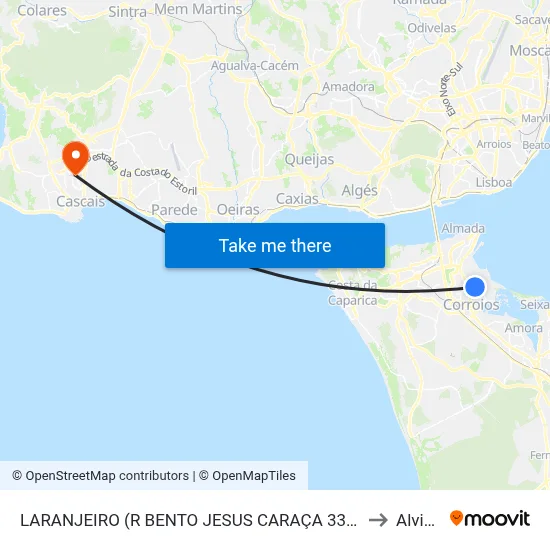LARANJEIRO (R BENTO JESUS CARAÇA 33A) to Alvide map
