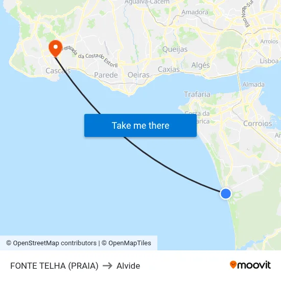 FONTE TELHA (PRAIA) to Alvide map