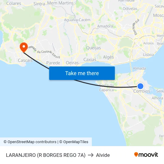 LARANJEIRO (R BORGES REGO 7A) to Alvide map